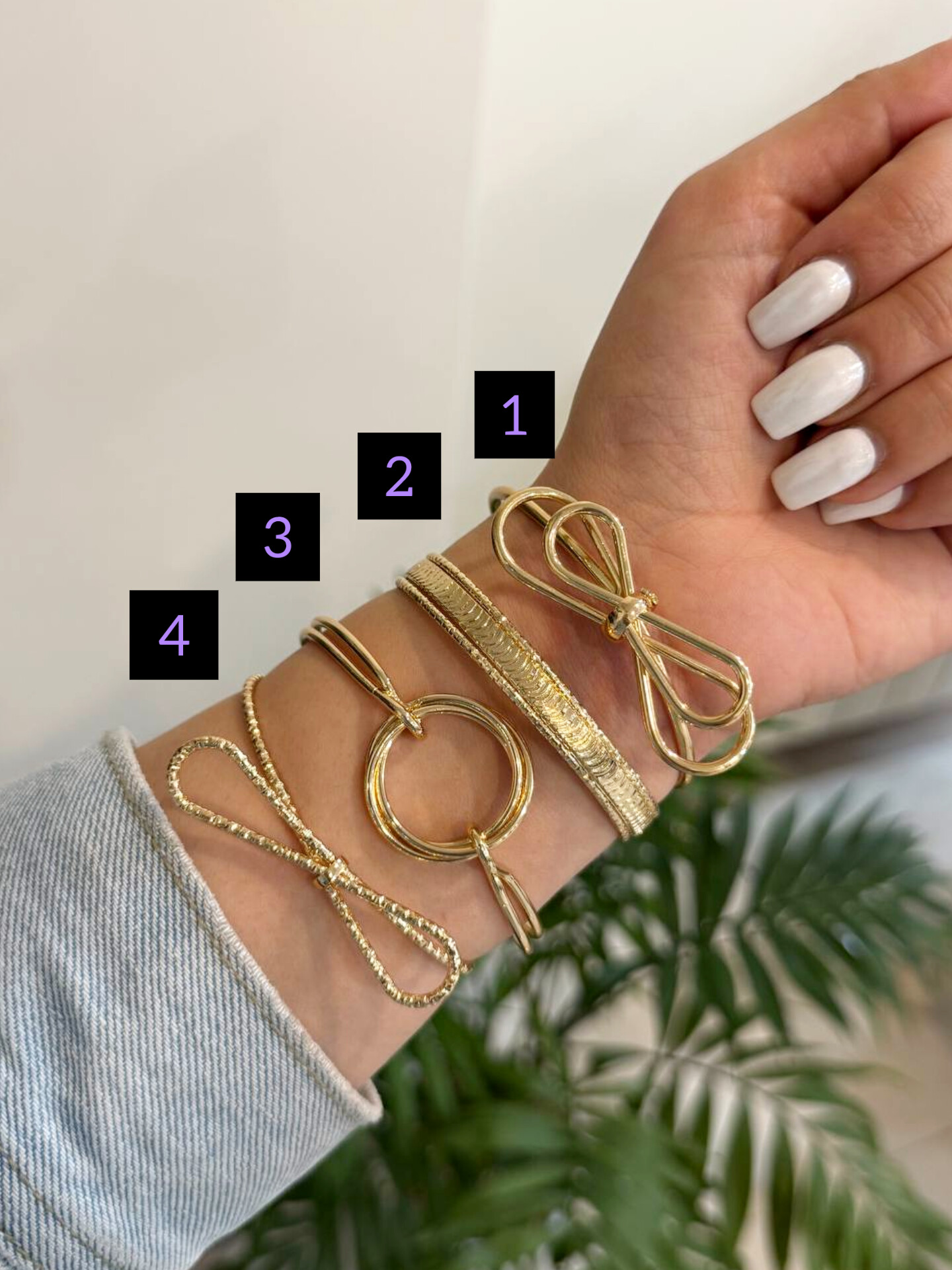 دستبند طلایی بنگل پاپیون / بافت الیزه / هاله حلقه استیل آبکاری طلا از برند Zara accessories