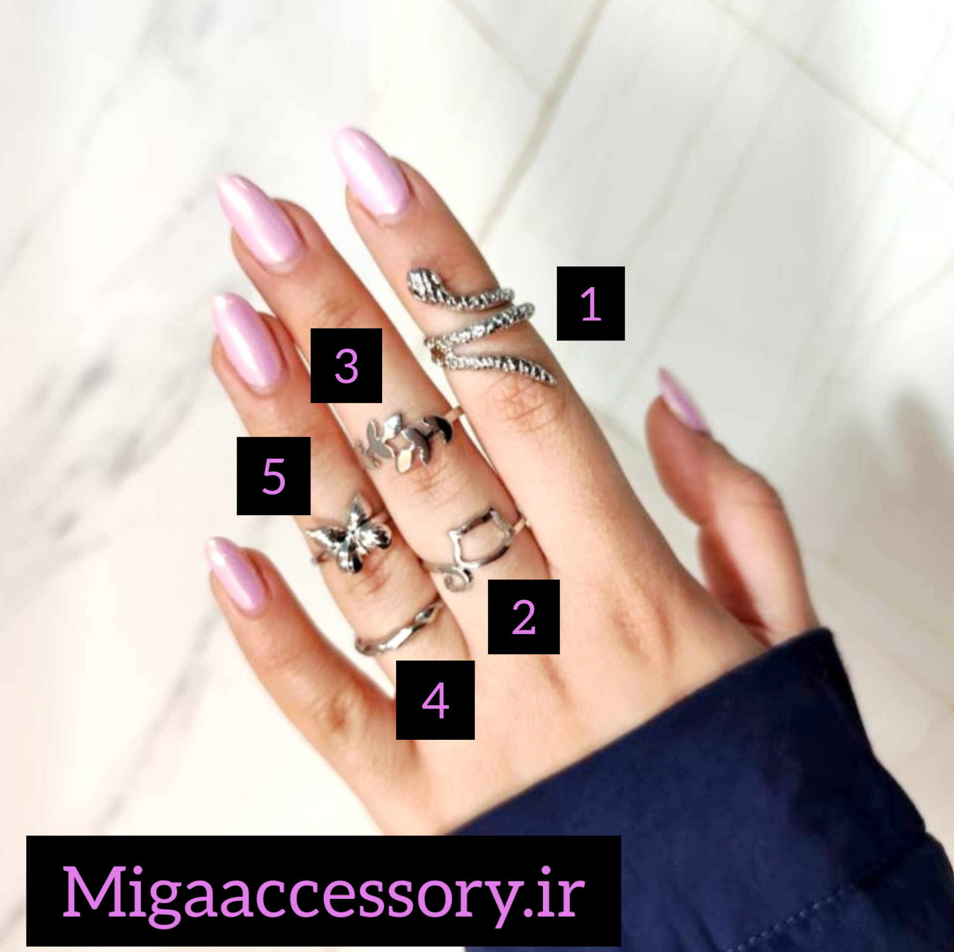 انگشتر مار نقره‌ای ماری / گربه / برگ / پروانه/ رینگ پیچی استیل ۳۱۶ ترند ۲۰۲۶ اروپا ساخت ایتالیا از برند Zara accessories