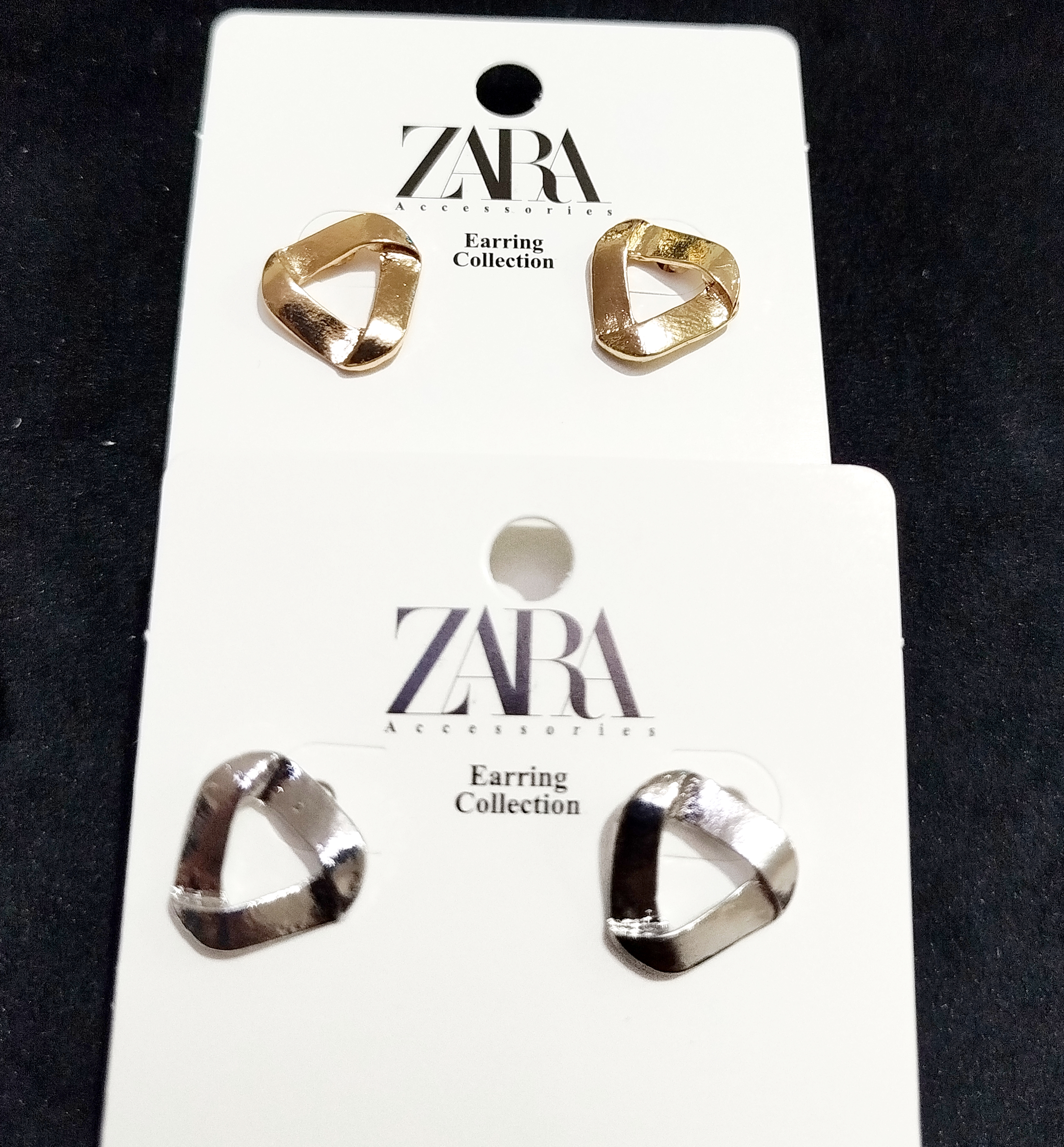 گوشواره مثلث گره خورده فشن Zara accessories استیل رنگ ثابت ضد حساسیت و آلرژی