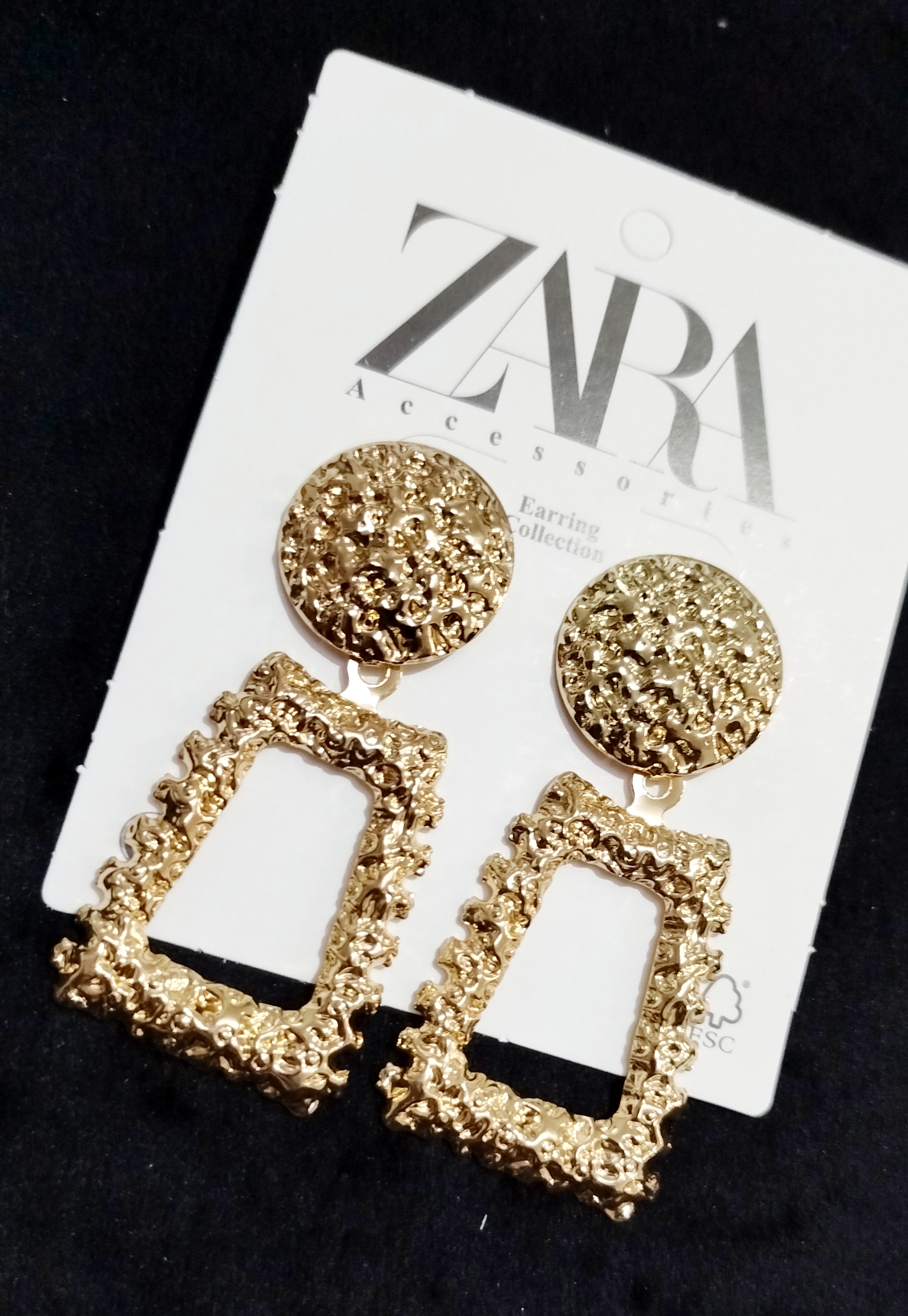 گوشواره فشن Zara هندسی لوکس طلایی و نقره‌ای استیل رنگ ثابت ضد حساسیت و آلرژی