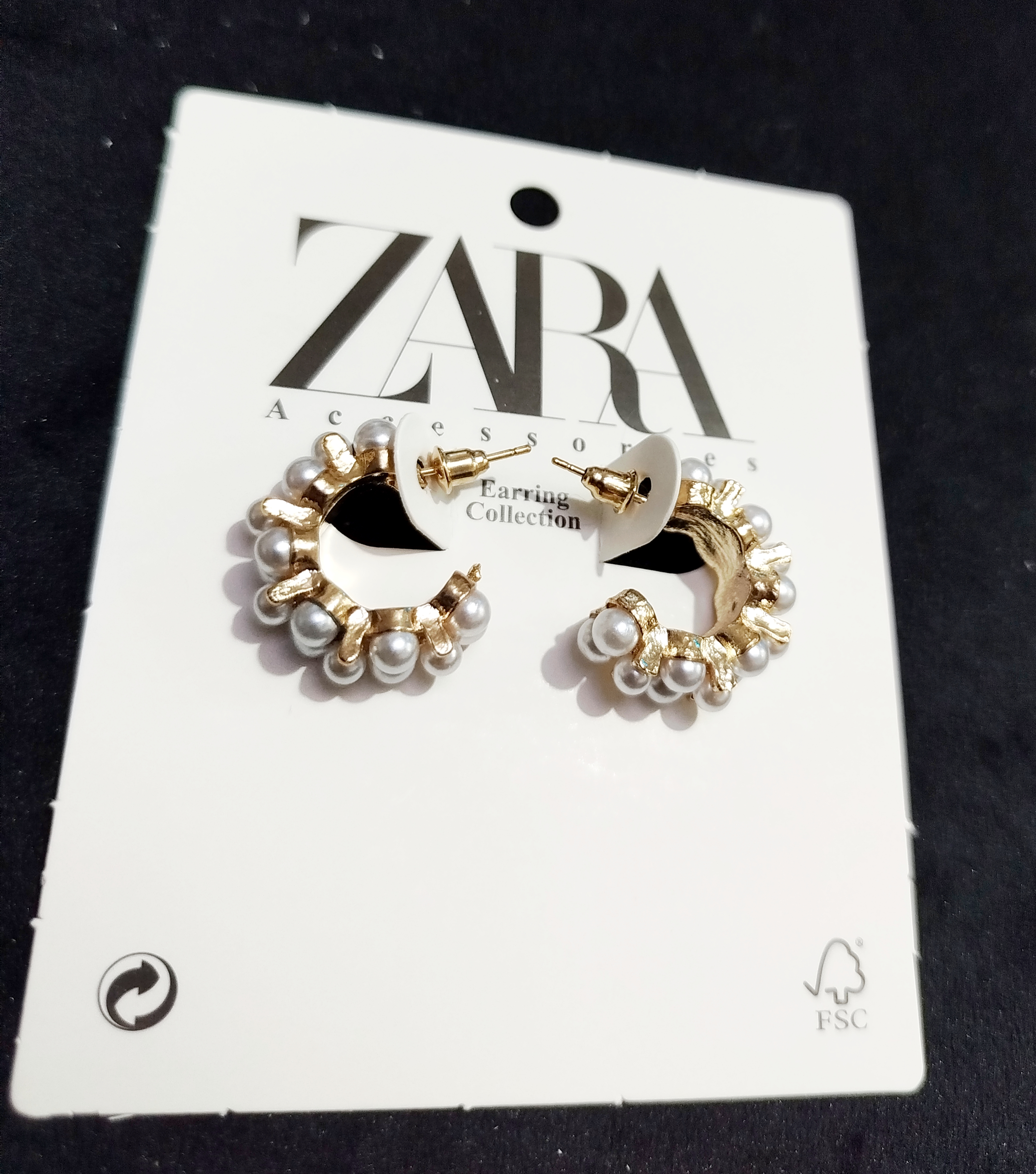 گوشواره مرواریدی نیم حلقه فرانسوی استیل ضد حساسیت Zara accessories